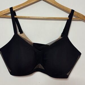 HoneyLove Crossover Bra Women XL Vamp Black Mesh Wireless NWT Supportive Lift
